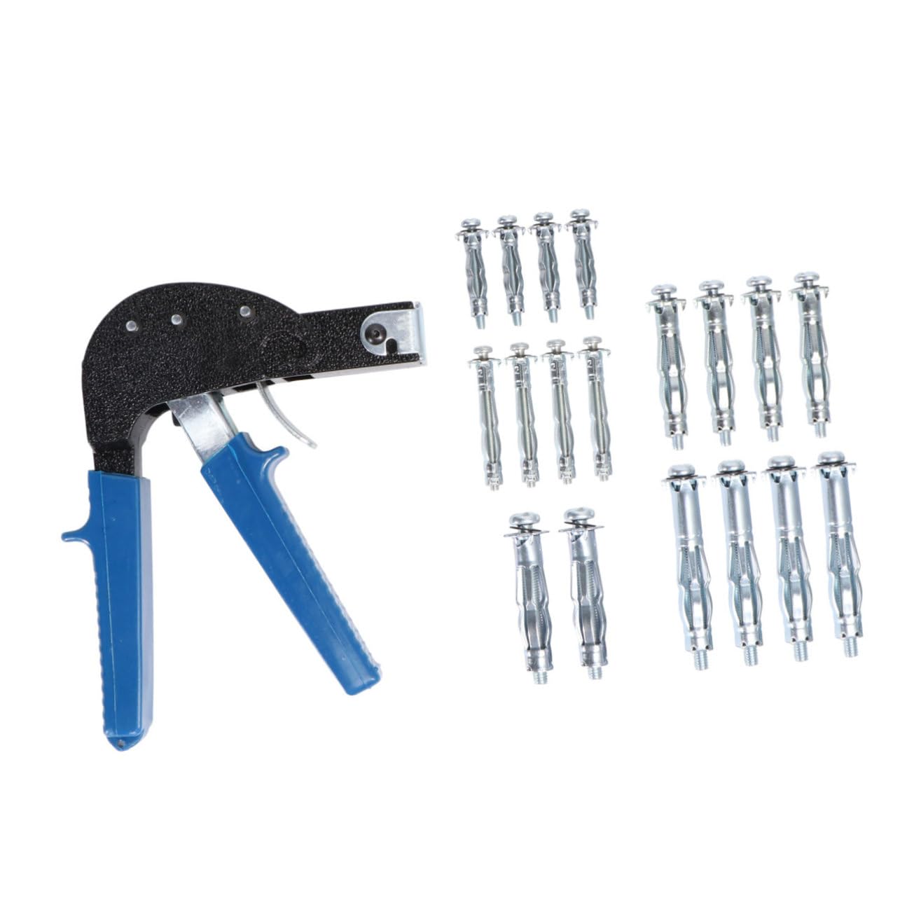 KICHOUSE Heavy Duty Tool Kit 19pcs Wall Anchor Setting Plasterboard Anchor Screws