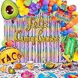 Mexican Party Decorations,Mexican Birthday Party Decorations Fiesta Mexican Balloon Arch Feliz Cumpleaños Decoracion Cactus Taco Balloon Foil Fringe Curtain Mexican Theme Birthday Party Cinco De Mayo