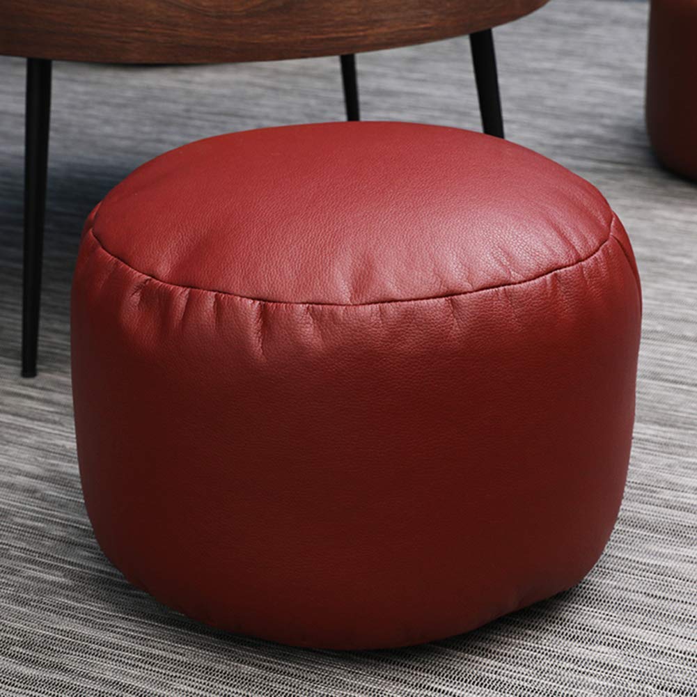Pouf repose-pieds carré rouge 45x45x28cm chaise sol salon