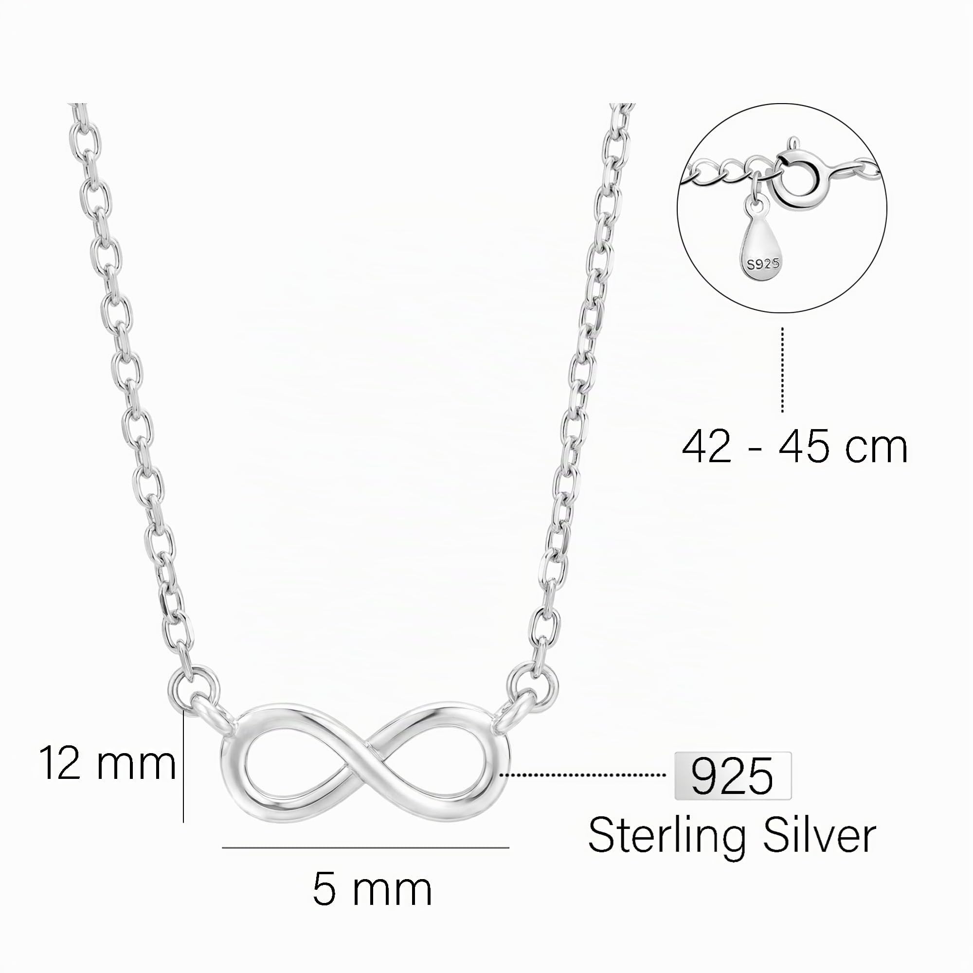 Sofia Milani - Damen Halskette 925 Silber - Unendlich Infinity Anhänger