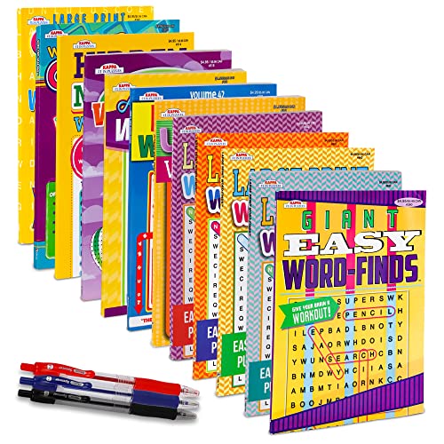 12-Pack 1000+ Large WordSearch Puzzle Books for Adults, Aging Seniors Brain Stimulation Giant Print...
