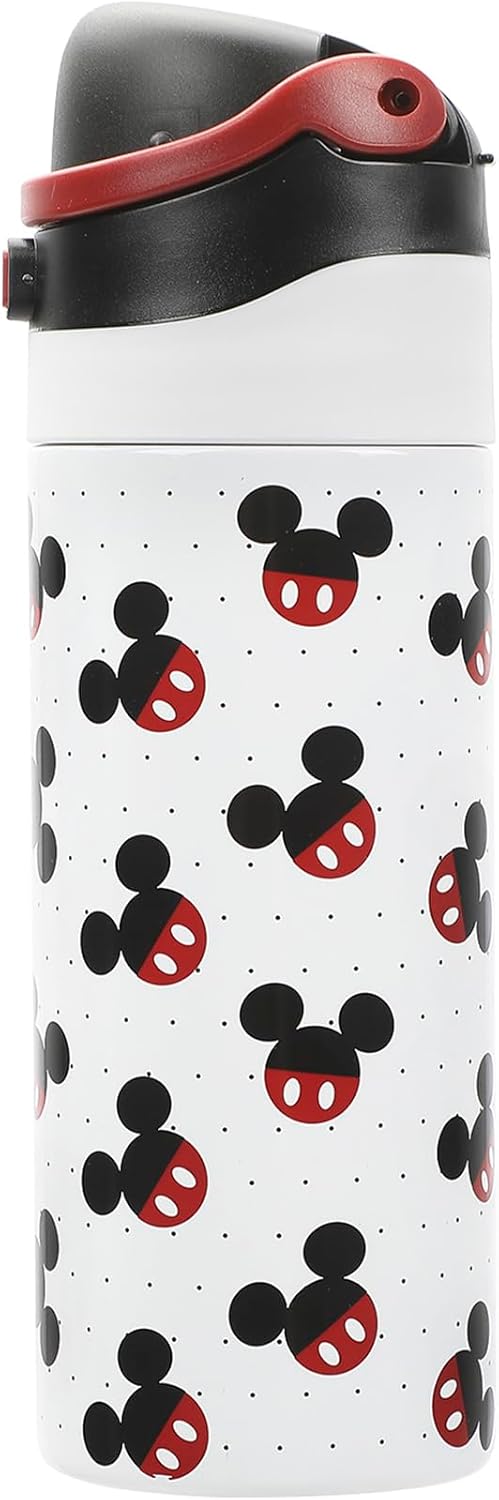 Mickey Mouse Classic Mickey Ears All-Over Print White 24 Oz Stainless Steel Water Bottle - Image 3