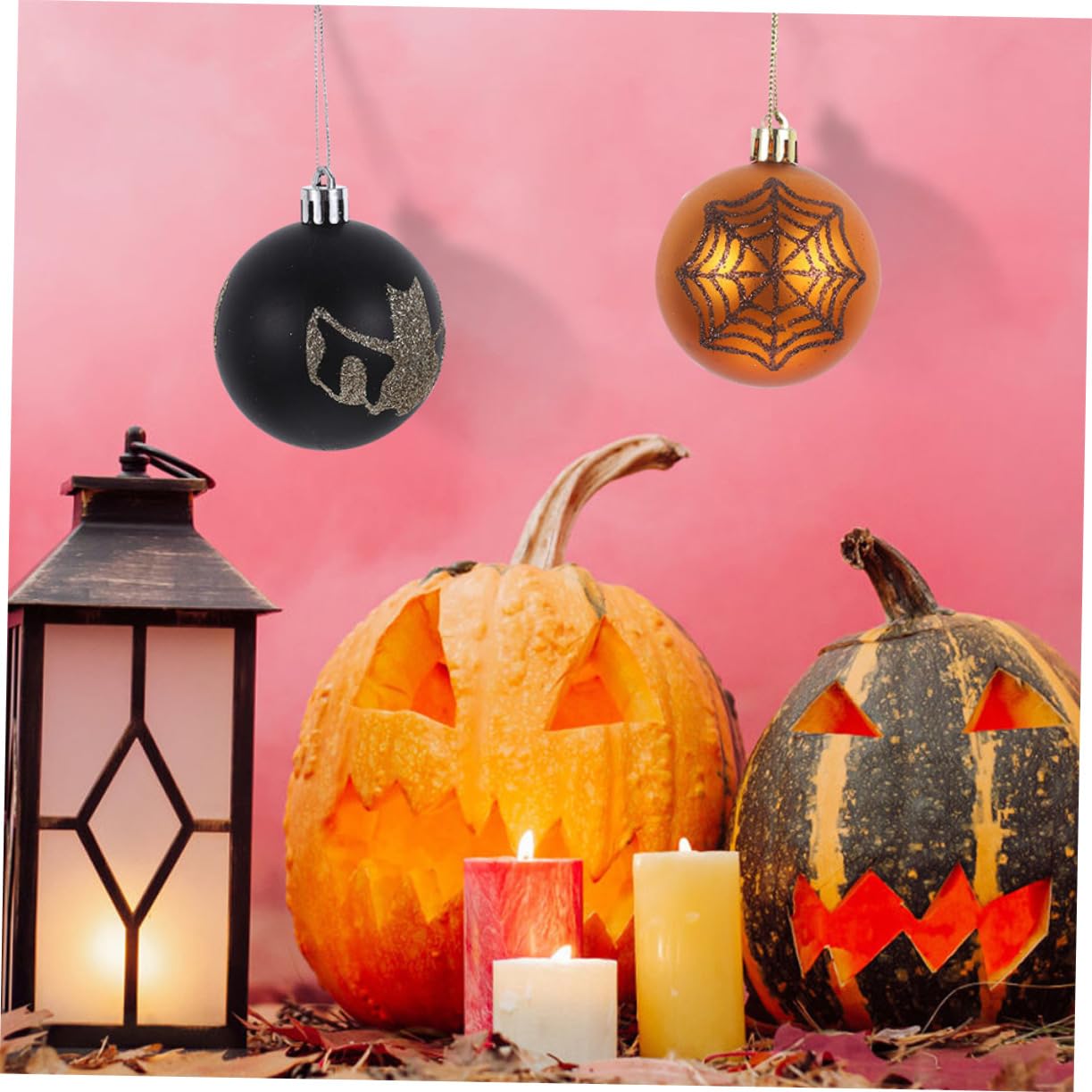 BESPORTBLE 36pezzi Decorazioni Halloween Palline di Plastica Tema Teschio di Zucca Strega per Interni Esterni Festa Casa Giardino