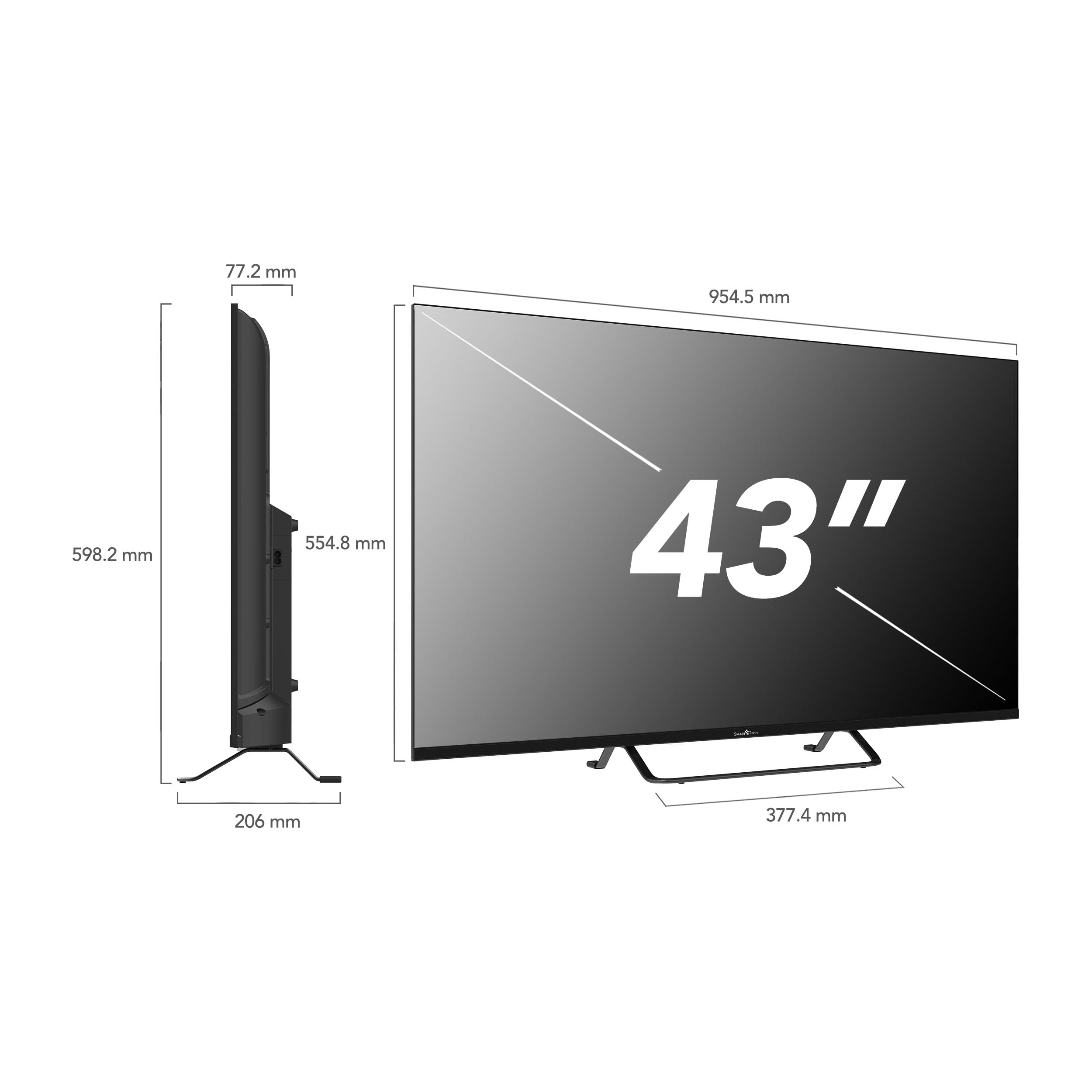 Smart Tech 43FV02V TV 43 pulgadas Smart TV VIDAA - TV con resolución Full HD, Bluetooth y sintonizador triple, TV LED (2026)