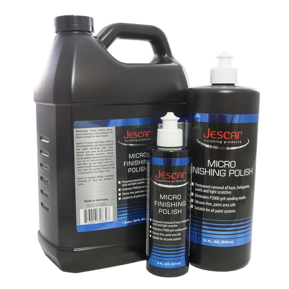 Miniatura 2 de Jescar Pulidor de micro acabado, 8 onzas, pulido ultrafino, elimina marcas de lijado de grano P3000, acabado de espejo, sin silicona y seguro para