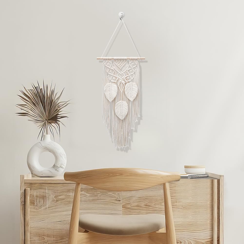 FREEBLOSS Set Macramé Feuille Kit Feuille Macramé Kit de Suspension Murale Macramé Feuille Gland Fait Main Feuille Tapisserie Kits de Macramé pour Débutants Tapisserie de Feuilles de Macramé