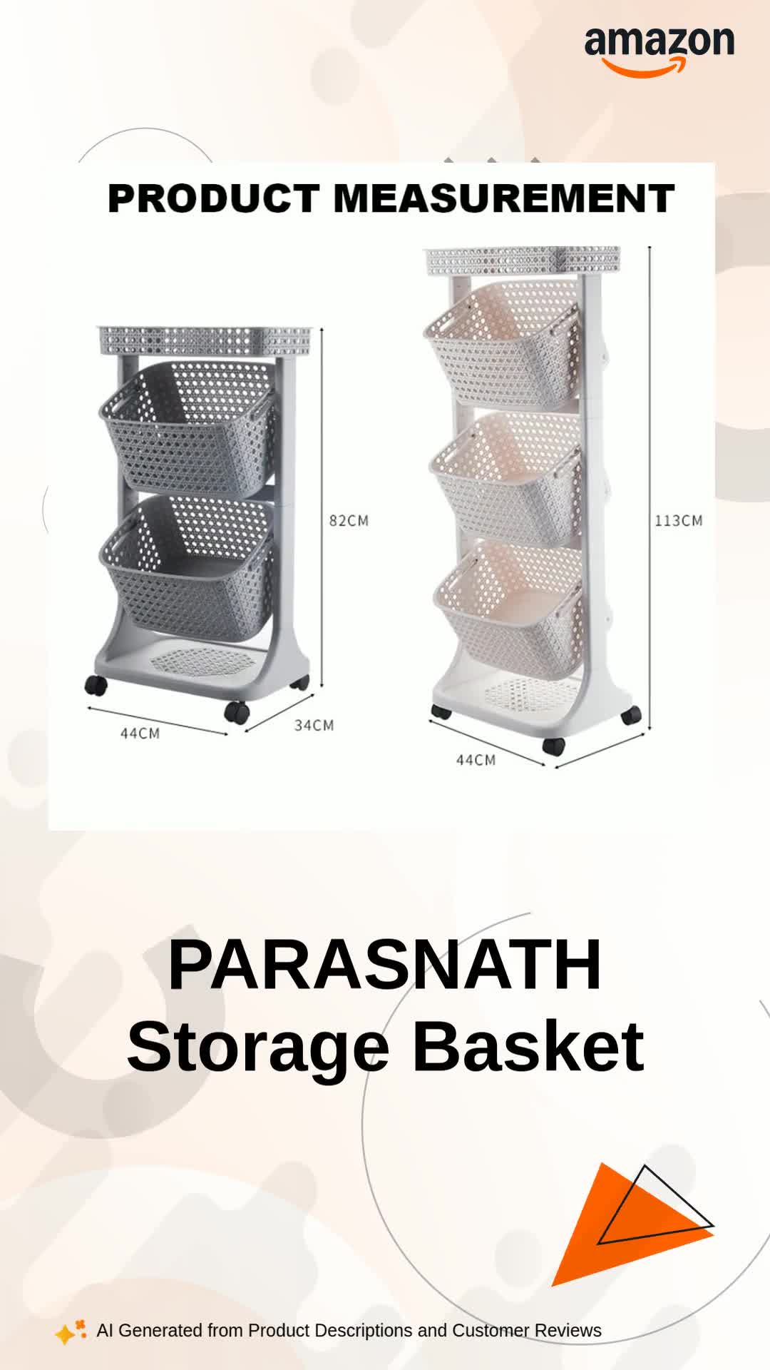 PARASNATH Clab Multipurpose 3 Layers Storage Basket Rack with