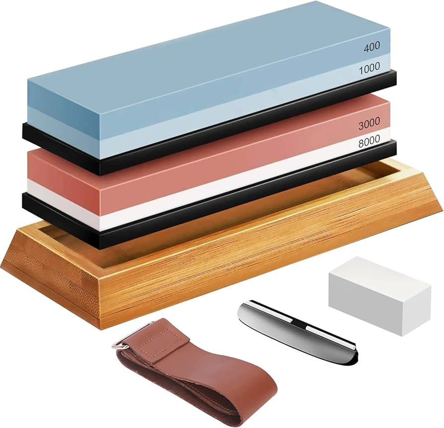 Amazon.com: Premium Knife Sharpening Stone Kit - 4-Sided 400/1000