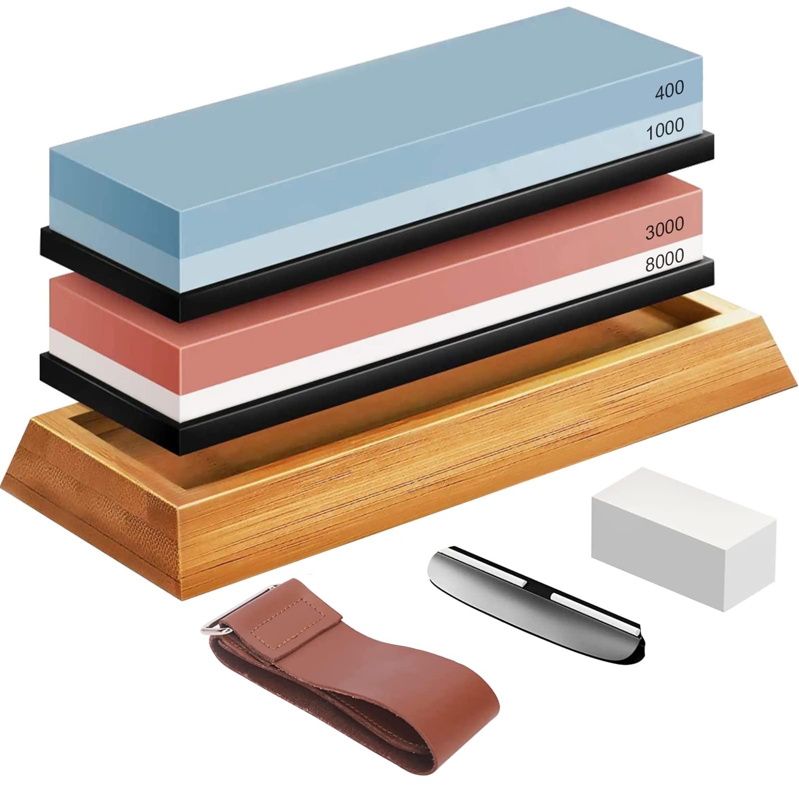 Amazon.com: Premium Knife Sharpening Stone Kit - 4-Sided 400/1000