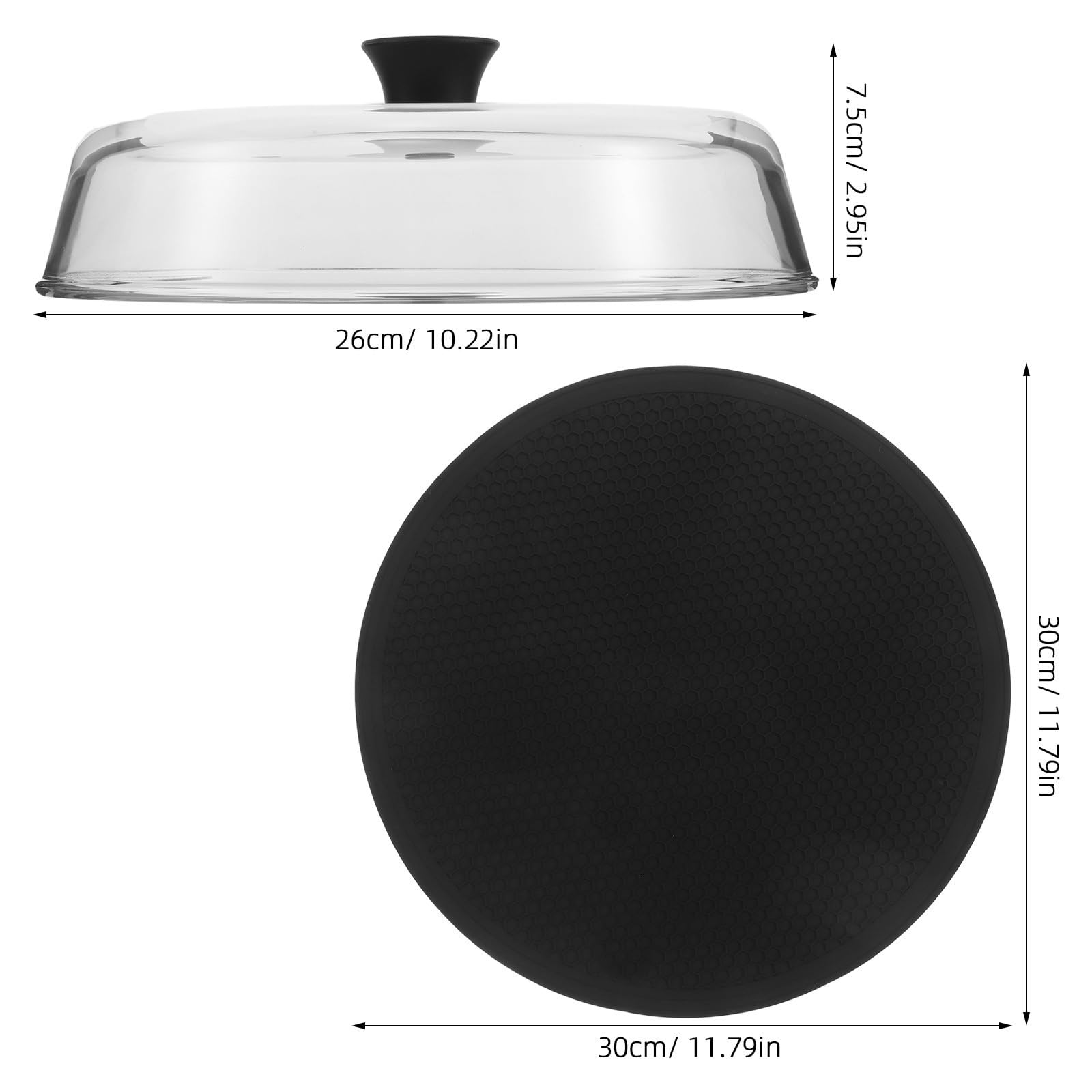 Tapa de Vidrio para Microondas con Orificio de Ventilación 26 Cm