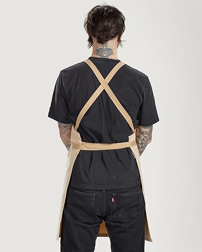 Miniatura 4 de Caldo Delantal de cocina Crossback para cocinar (hueso)