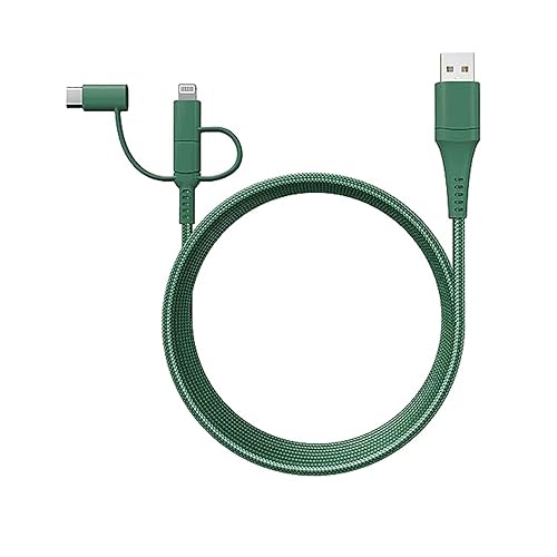 Classy Chargers Cables de carga universales de nailon 3 en 1 para iPhone, Android y más, cable Lightning certificado de 6 pies, tipo C, micro USB,