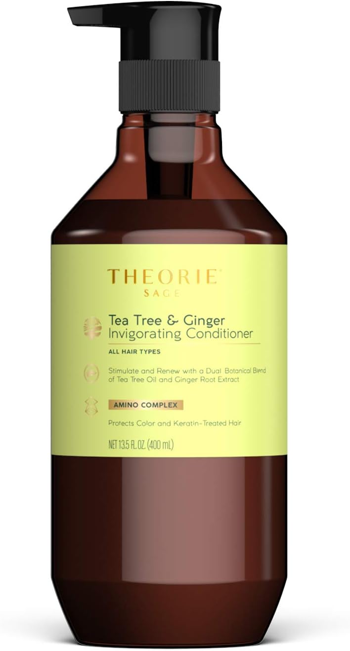 TheorieSage - Tea Tree & Ginger - Invigorating Conditioner – Stimulate and Renew – For All Hair Types – Protects Color and Keratin Treated Hair, 400 mL