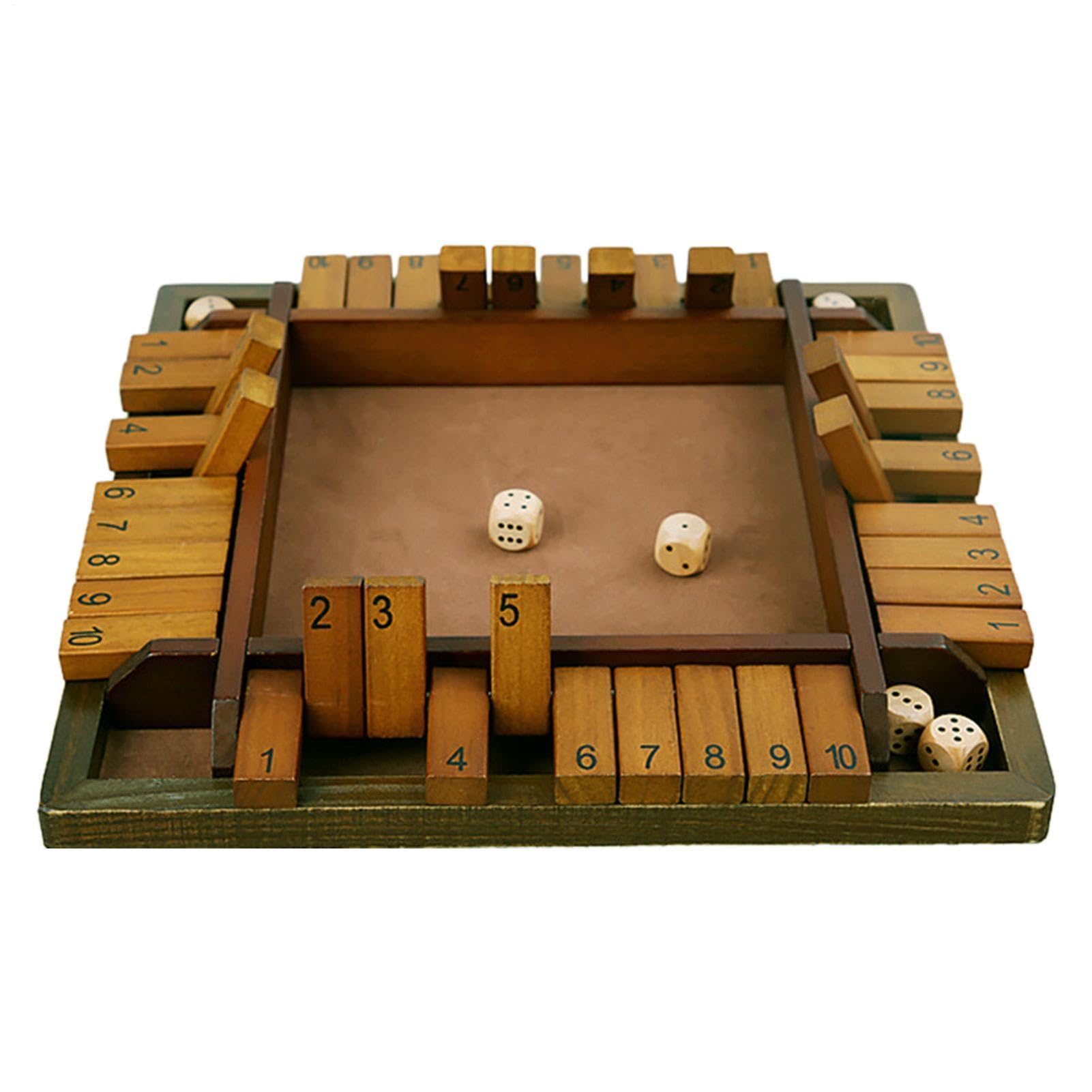 Generisch Juego de de sombrero [tablero de dados de madera] Tabla de números clásicos | Estrategia Set - Portátil Estrategia Entretenimiento | Fiesta Viaje Uso Niños Adultos Hogar Tabla Set