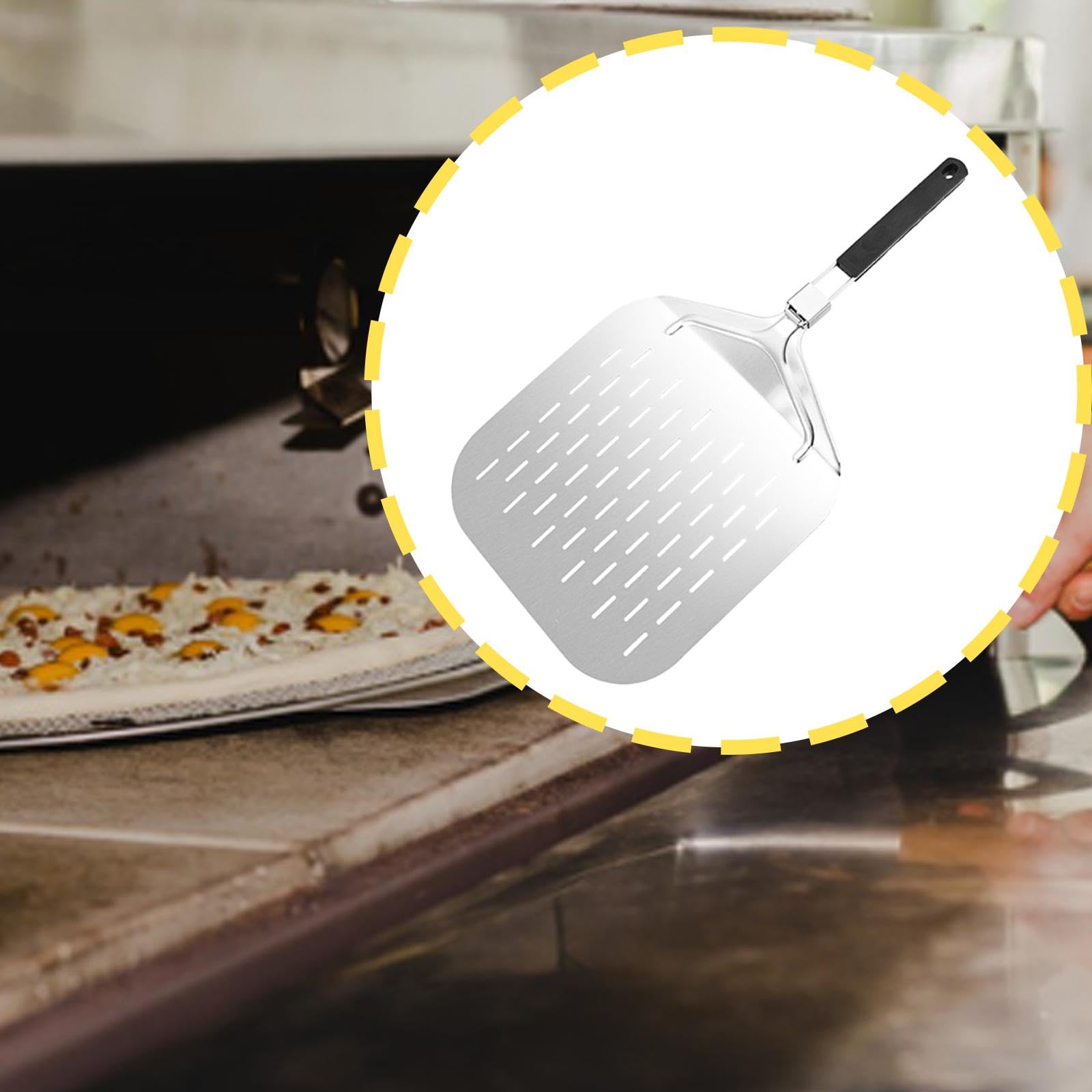 Metal Pizza Paddle Pizza Peel Square 12.5 Inch Aluminum Transfer Tool Kitchen Gadget for Family Oven Baking Bread