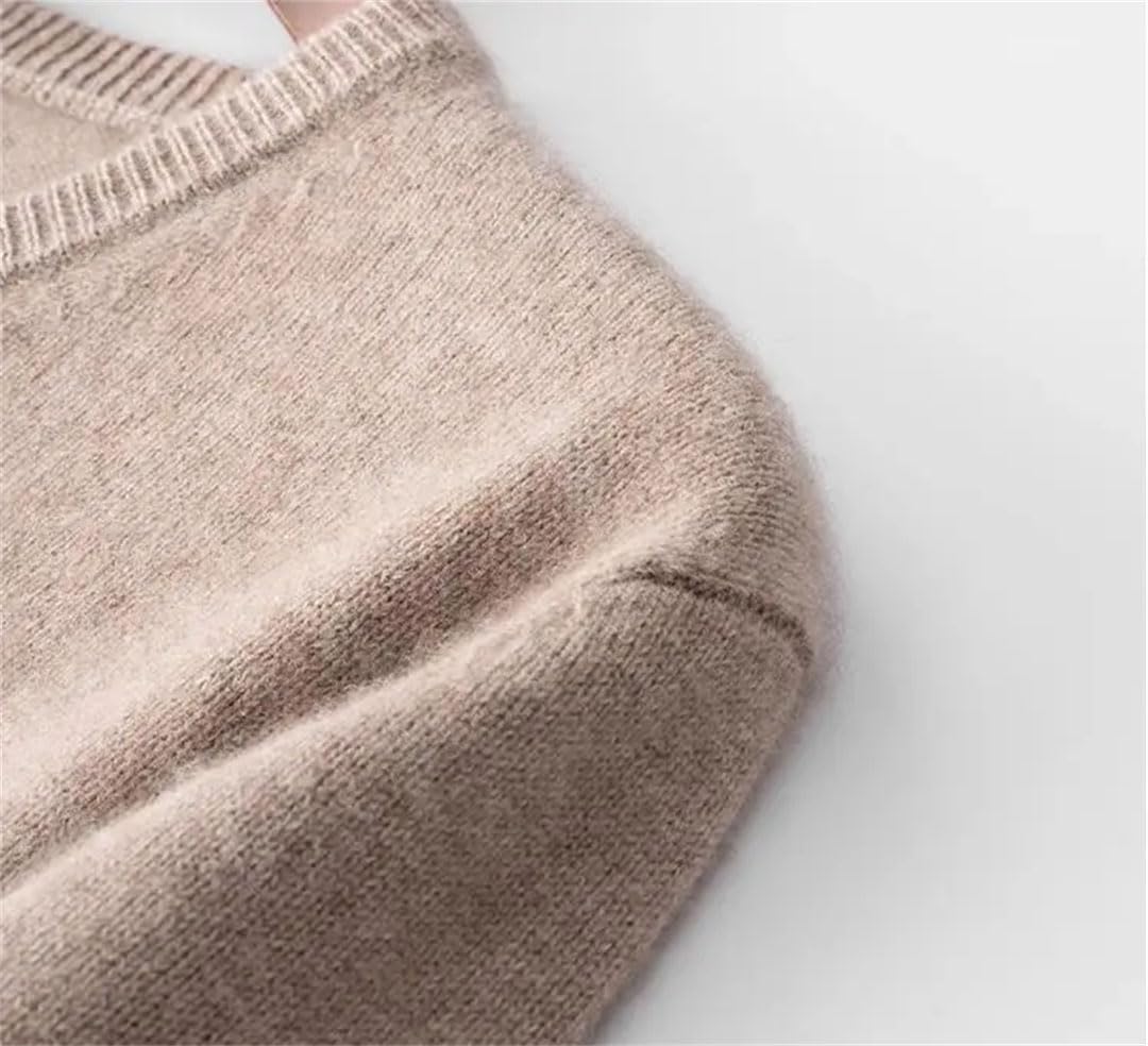 Vogrtcc Maglioni da Uomo in Cashmere con Scollo A V Maglioni Business Casual Lavorati A Maglia
