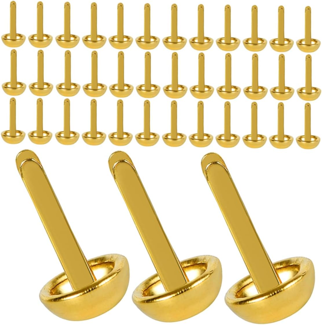 HAKIDZEL 300pcs Round Paper Fasteners with Smooth Rounded Heads for Scrapbooking and DIY Crafts Reliable Brads for Paper Crafting and School Projects Decorative Gold Metal Two-Prong