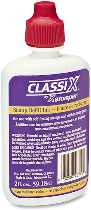 Classix Custom Self-Inking Refills - Red Ink - 2 fl oz - Red - 1 Each - 1 Each