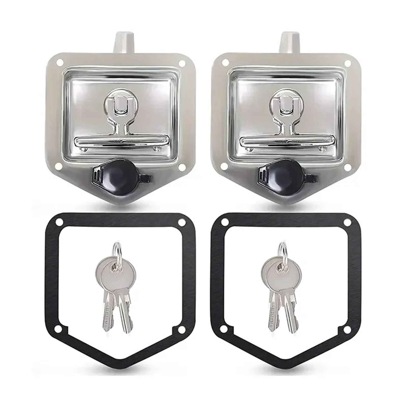 Loquet de panneau XK126 en T pliant inox poli pour boîte à outils de camion