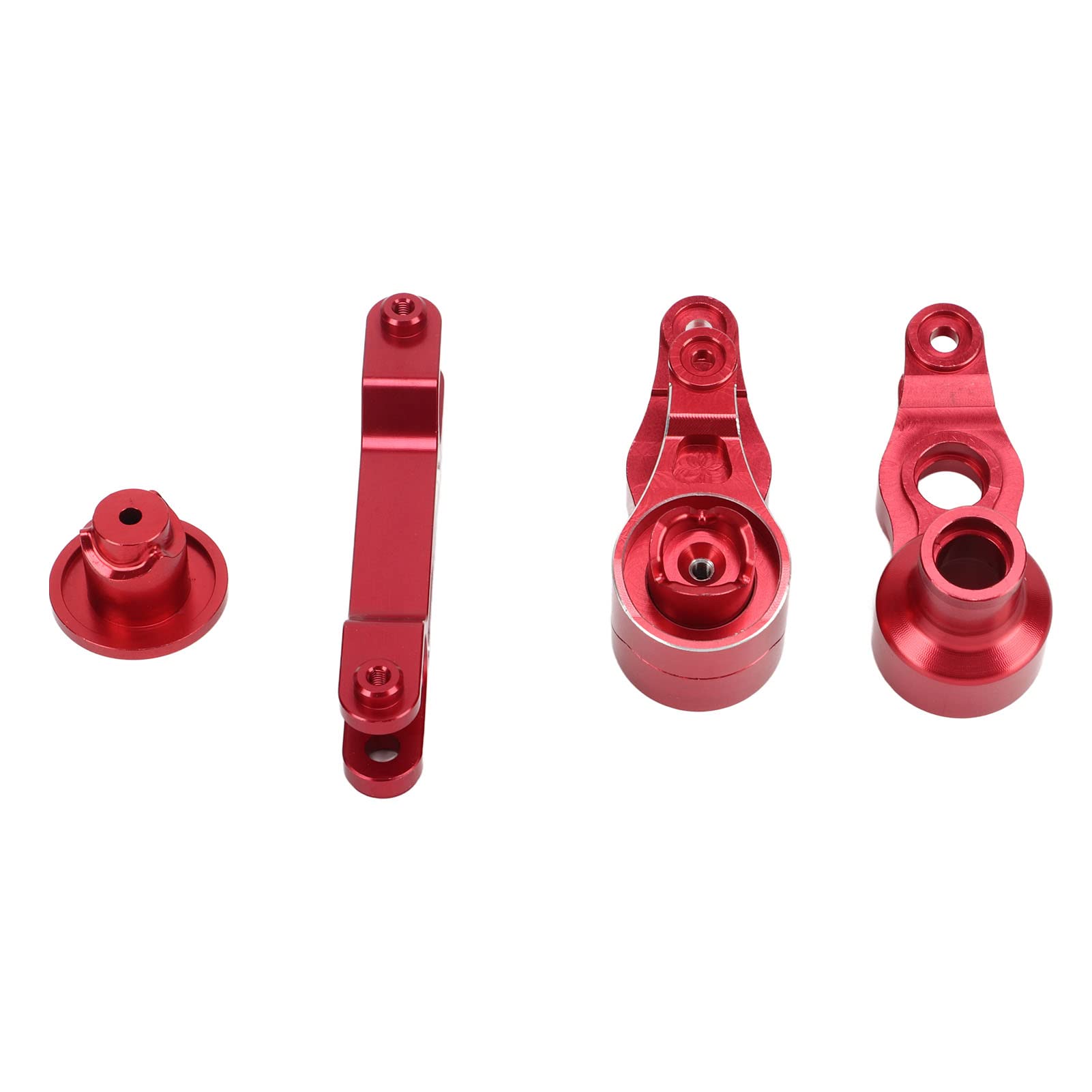 Jeanoko Zestaw Układu Kierowniczego RC Stop Aluminium do 1/5 RC Car Performance Upgrade Kompaktowe, Lekkie Akcesoria (Czerwony)