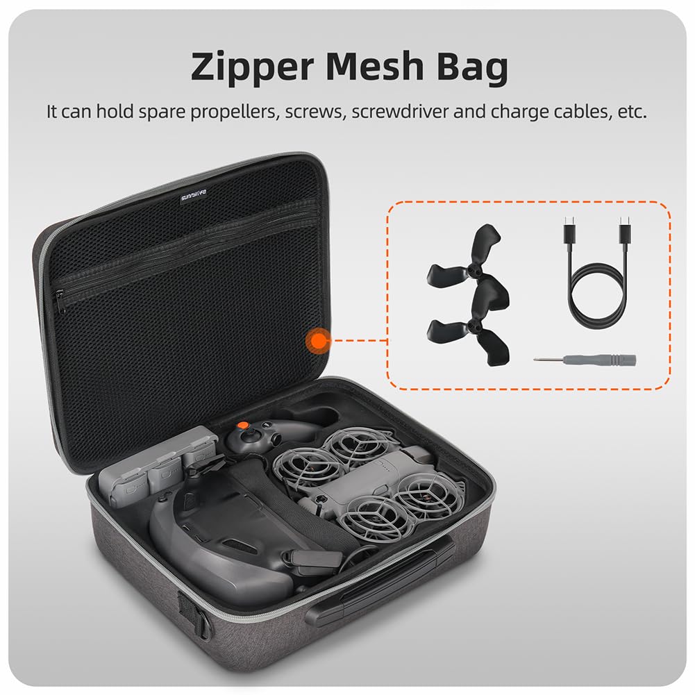 Lokyoyo Carrying Case for DJI Neo 2 Motion Fly More Combo, Portable Travel Storage Shoulder Bag for Goggles N3, RC Motion 3 - Image 3