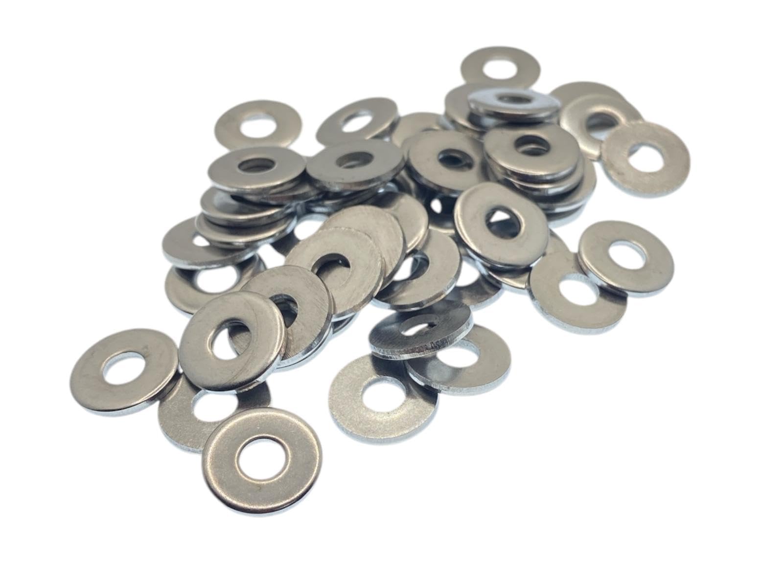 M4 Washers for Screws - M4 x 12 x 1.5mm (50 Pack) Metal Flat Penny Washers for Bolts - A2 Stainless Steel Plain Round (50pc)