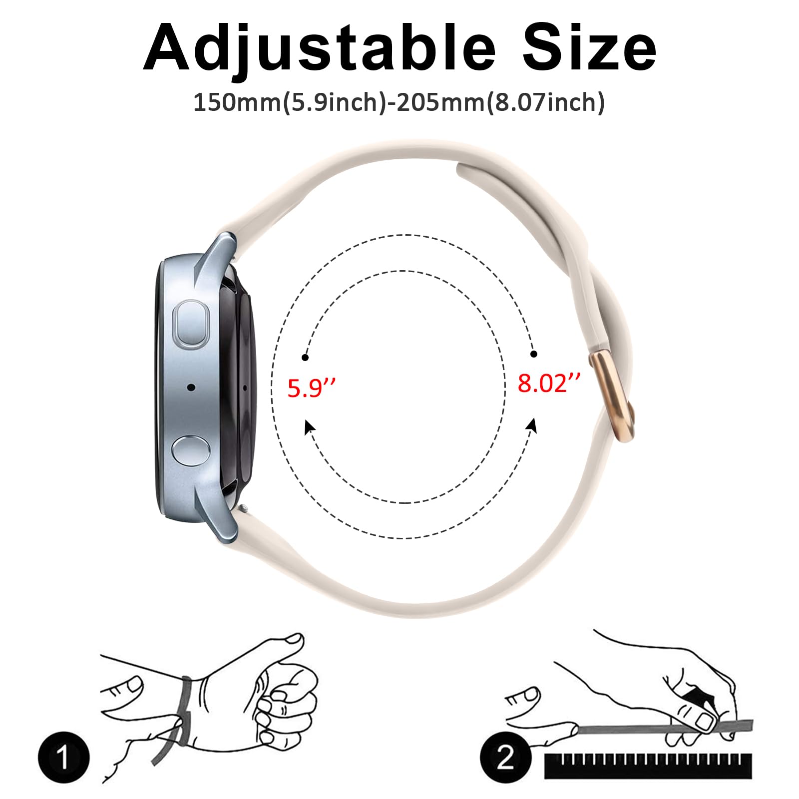 Slim Strap compatible with Garmin Vivoactive 5/Vivoactive 3/Forerunner 645/Forerunner 245 Strap - Image 2