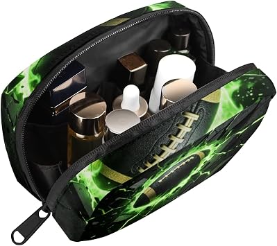 Kids Toiletry Bag for Boys, Cute Small Green 3D Football Wash Bag for Little Young Boys Waterproof Cosmetic Weekender Bag Toddler Traveling Toiletries