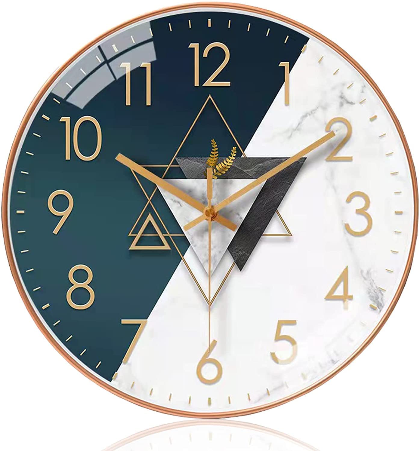 TEKCOOL Wall Clock 12" Silent Quartz Decorative Wall Clock Non-Ticking Classic Digital Clock Battery Operated Round Easy to Read Handheld Complete Home/Kitchen/Bedroom(425).