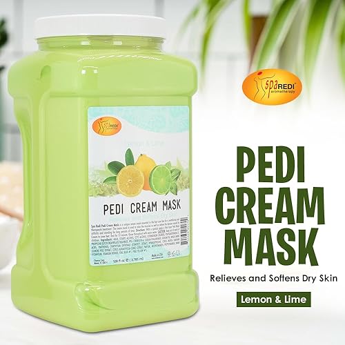 Miniatura 2 de SPA REDI - Mascarilla de crema corporal y pies, limón, 128 onzas - Masaje de pedicura para pies y cuerpo cansados, hidratante, piel fresca -