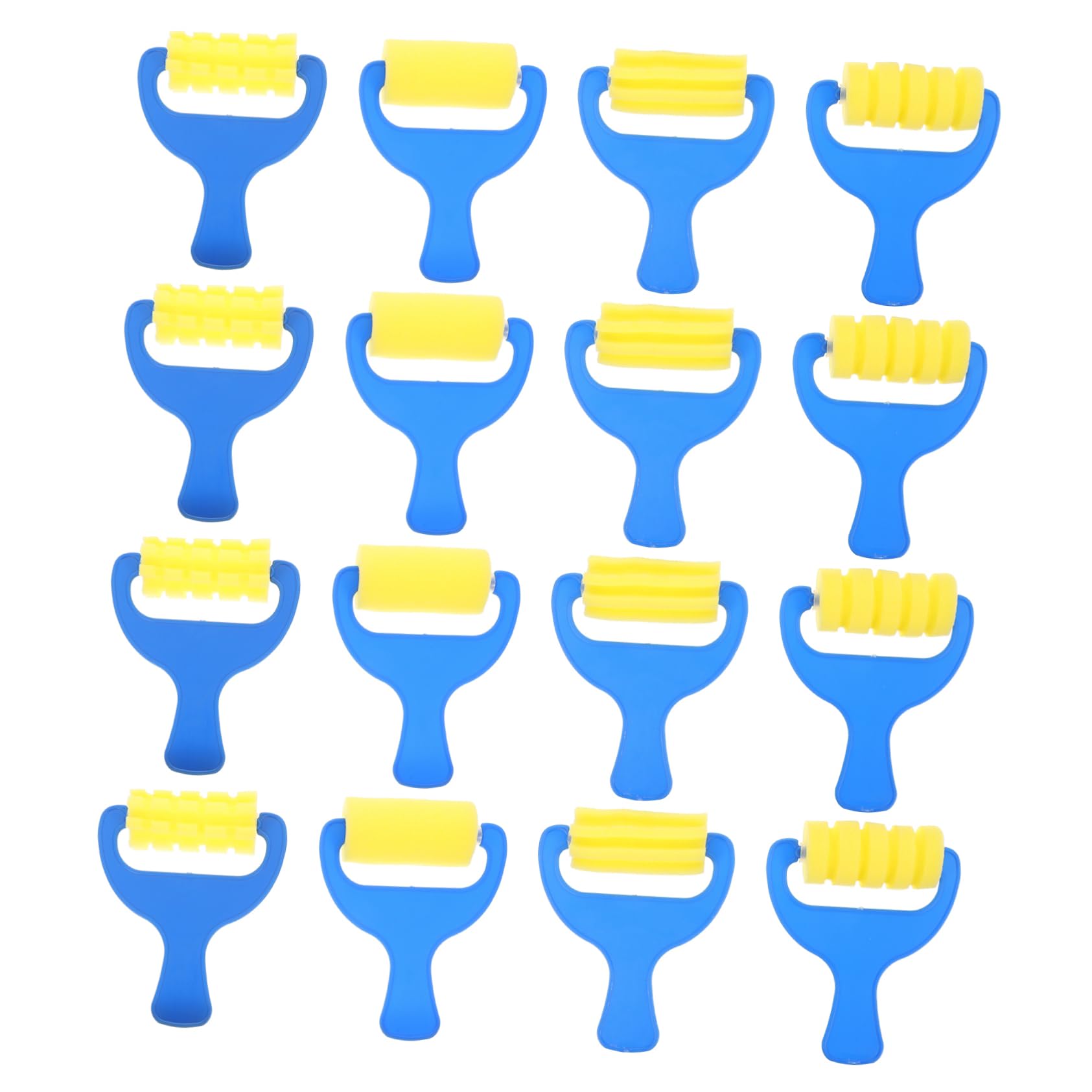 CIYODO 12Pcs Sponge Paint Brush for Roller Brushes for Creative Drawing Crafting Painting Activities Safe Easy to Use for Boys