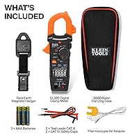 Vista 2 de Klein Tools 80197 Kit de medidor de abrazadera AC/DC con colgador magnético, TRMS de rango automático, 400 amperios, probador de voltaje NCVT, kit
