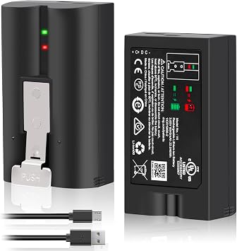 1-Pack 6040mAh Replacement Battery for Ring-Doorbell Video Camera 2/3/4/3Plus, Spotlight Camera and Stick Up Cam, Rechargeable Upgraded Lithium Li-ion Batteries 3.65V Indoor Outdoor V4 with USB Cable