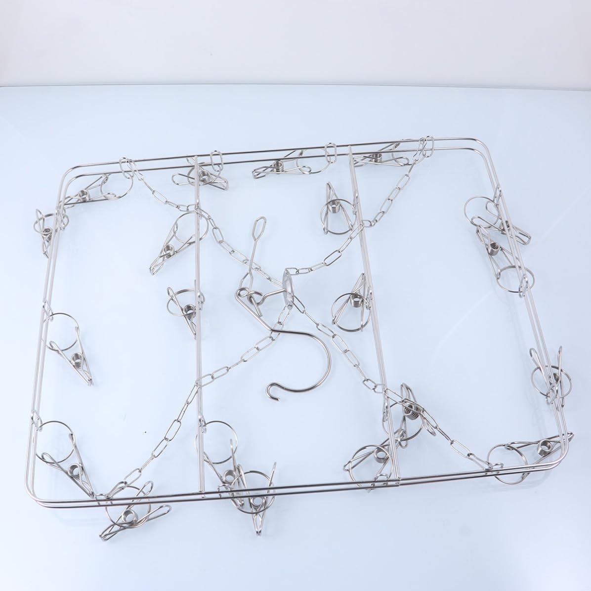 Veemoon Drying Rack Windproof Peg Stainless Steel with Swivel Hooks