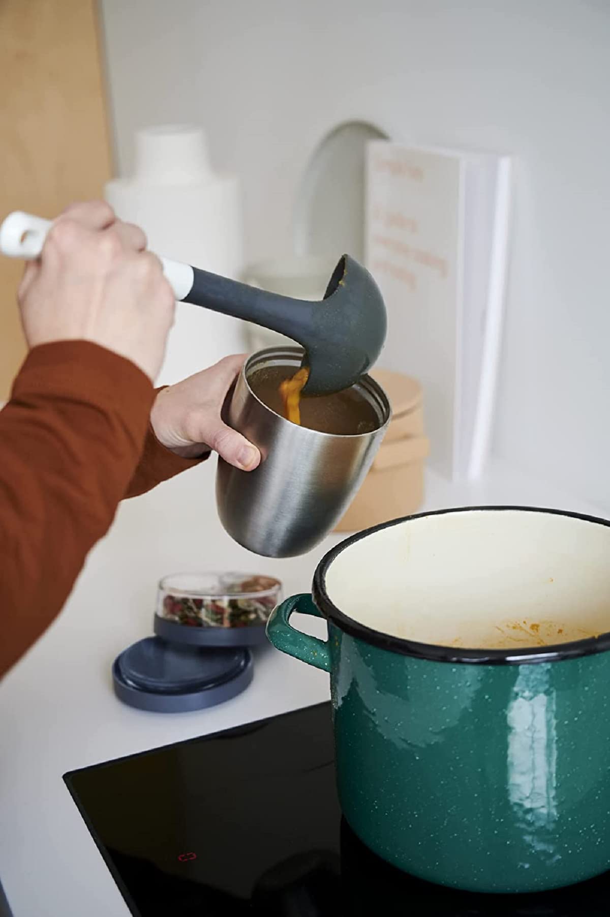 Mepal Lunchpot Ellipse Set mit faltbaren Löffel – Cool Grey – 500 ml praktischer Thermo-Essensbehälter, Joghurtbecher, to go Becher – Hält Speisen Lange warm oder kühl, polypropyleen, 500 + 200 ml