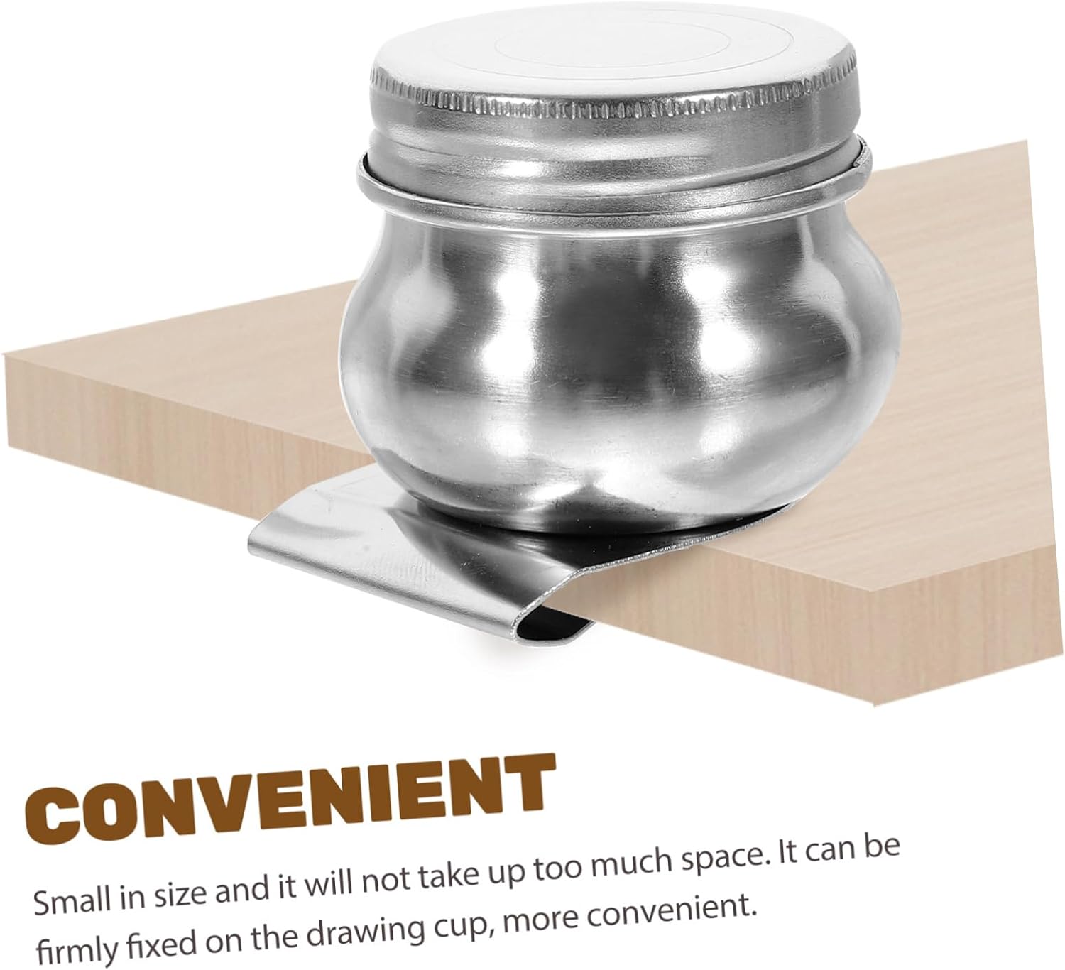 BEBEMOKO 2pcs Oil Palette Cup Stainless Steel Paint Mixing Pot Lid and Cup Cradle