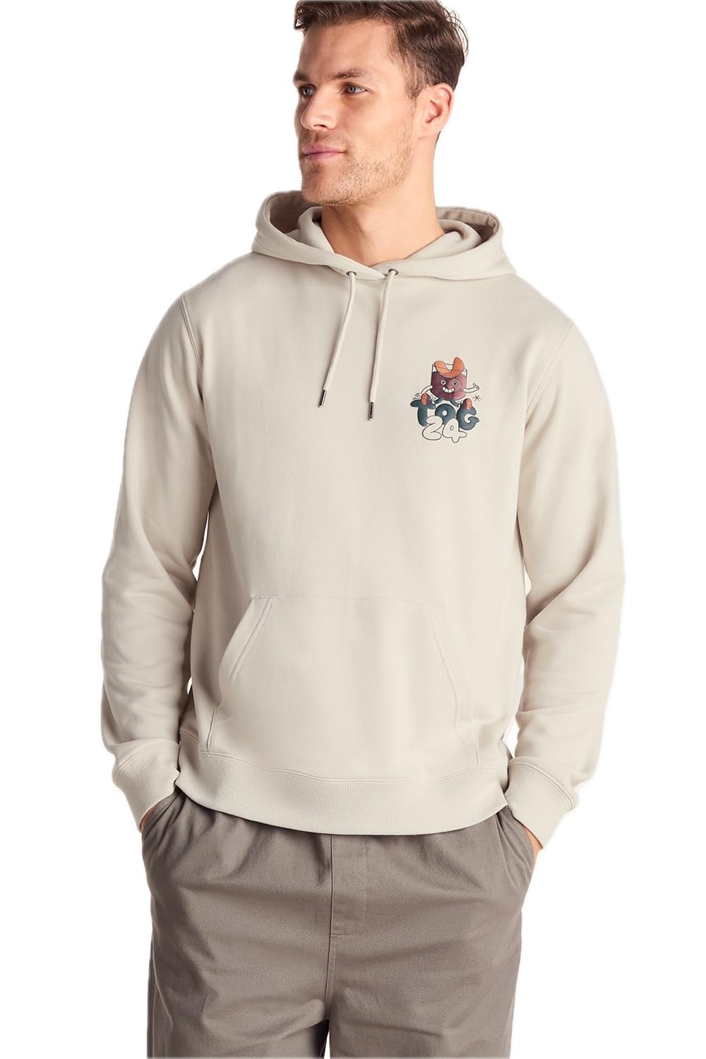 TOG24 Men's Hoodie - Cotton - Light Stone - 6XL