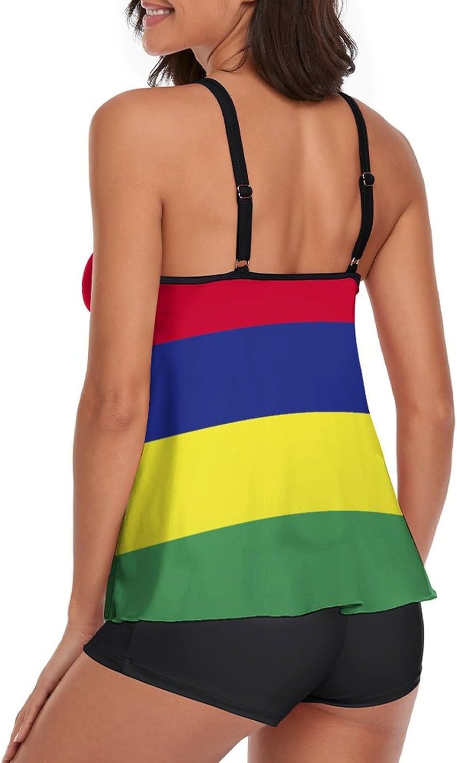 Women's 2 Piece Swimsuit Mozambique Flag Adjustable Strap Swimwear Summer Beach Bathing Suits for Womens