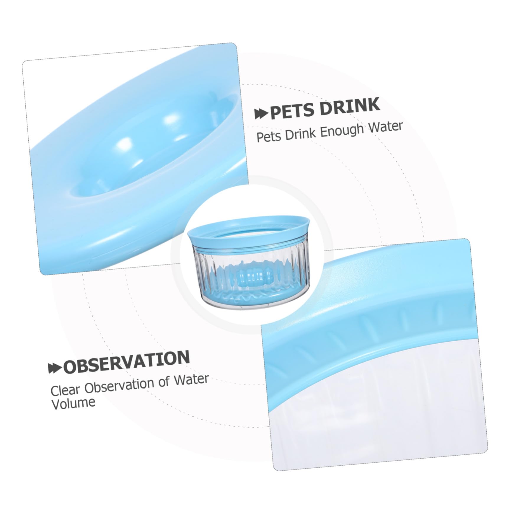 Wassernapf für Hunde Spritzsicherer Trinknapf mit Transparentem Design Auslaufsicherer Napf für Unterwegs Rutschfester Hundenapf mit Schwimmscheibe für Haustiere