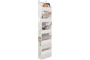 MustQ Hanging Closet Organizer - Over-the-Door Organizer with 5 Shelves and 8...