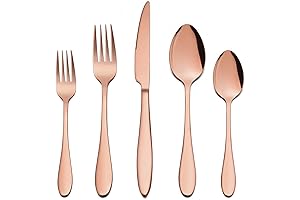 LIANYU 40-Piece Copper Silverware Set for 8