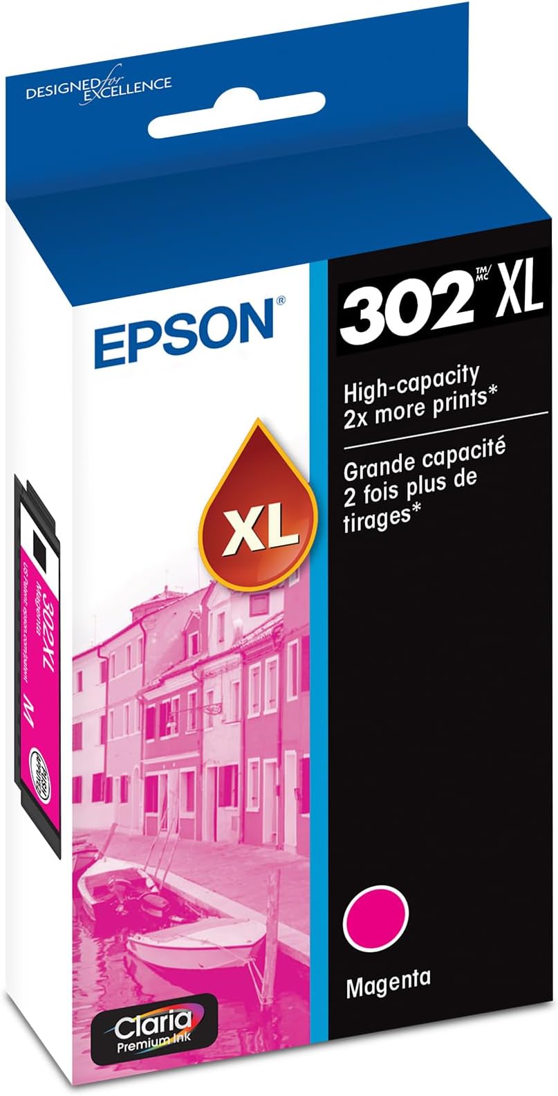 302 Claria Premium Ink High Capacity Magenta Cartridge (T302XL320-S) Works with Expression XP-6000, 6100