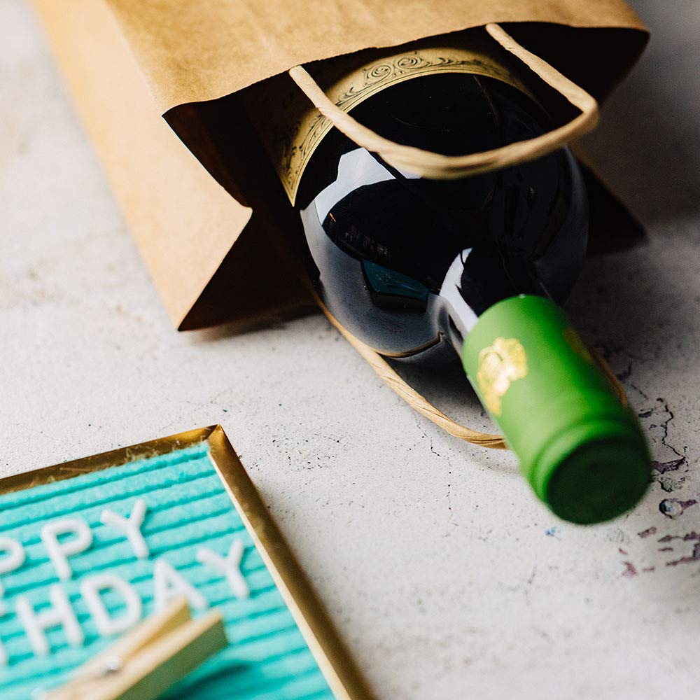BIOZOYG Borsa per Bottiglie Sacchetti Regalo 25 pezzi 14 + 8 x 40 cm Marrone - Sacchetti di Carta Borsa per Vino Compostabile Sostenibile - Confezione Regalo Liquore Rum