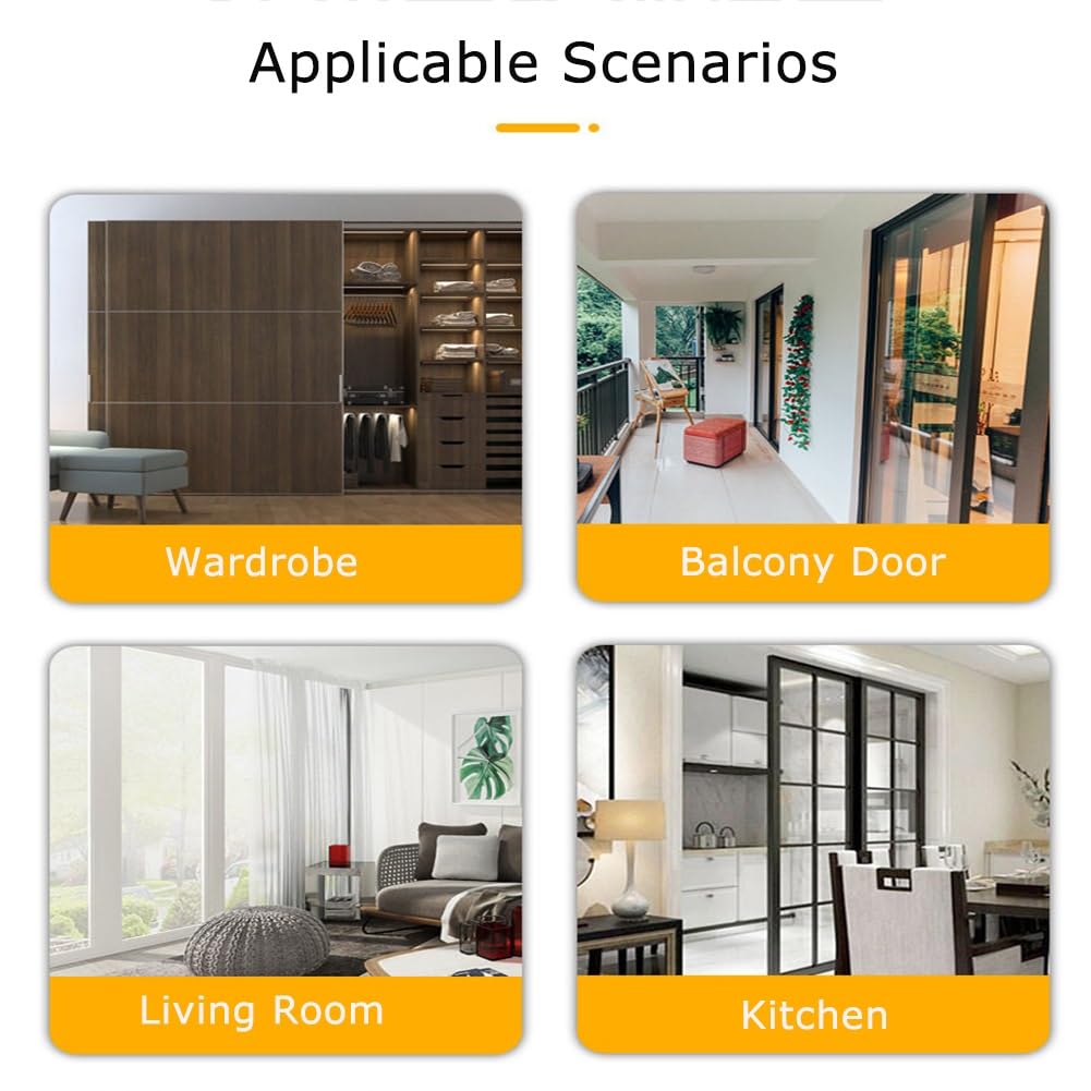 Kit de riel de puerta corredera de techo doble, sistema invisible de puerta corredera para armario, muebles, riel de aluminio y rodillos de acero, kit de herrajes de funcionamiento suave