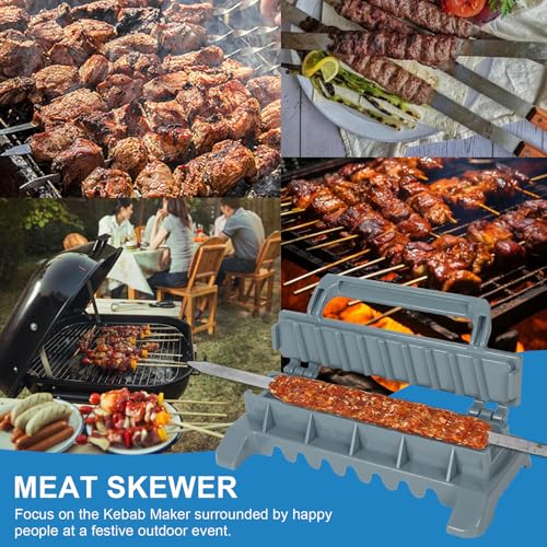 Kebab Maker Presse Spieße, Aktualisiertes Einfache Kebab Maker Presse Kebab, Tragbare Kabob Grillspieße, Wiederverwendbare Manuelle Kabob, Manueller Kabob Maker, Kabob Maker für Grillpartys – Bild 4