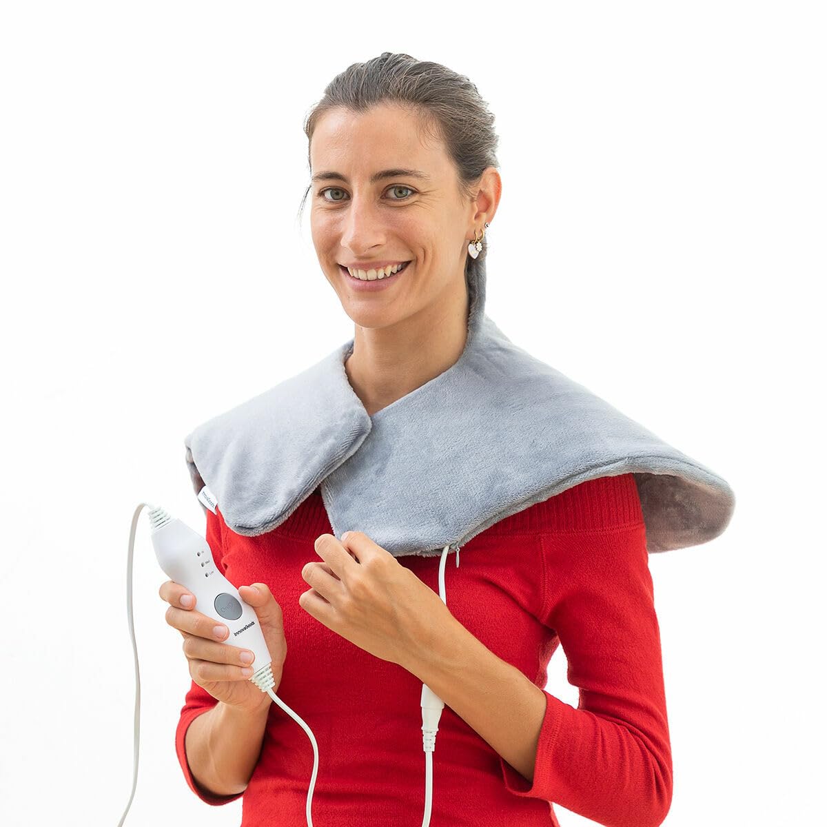 InnovaGoods® Couverture chauffante pour le cou et les épaules, couverture chauffante sèche et humide pour le dos, le cou et les épaules, couverture électrique avec télécommande