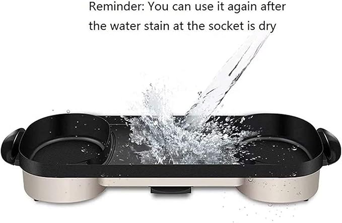 Plancha Eléctrica 2 en 1 para Barbacoa y Olla Caliente, 5 Temperaturas miniatura 5