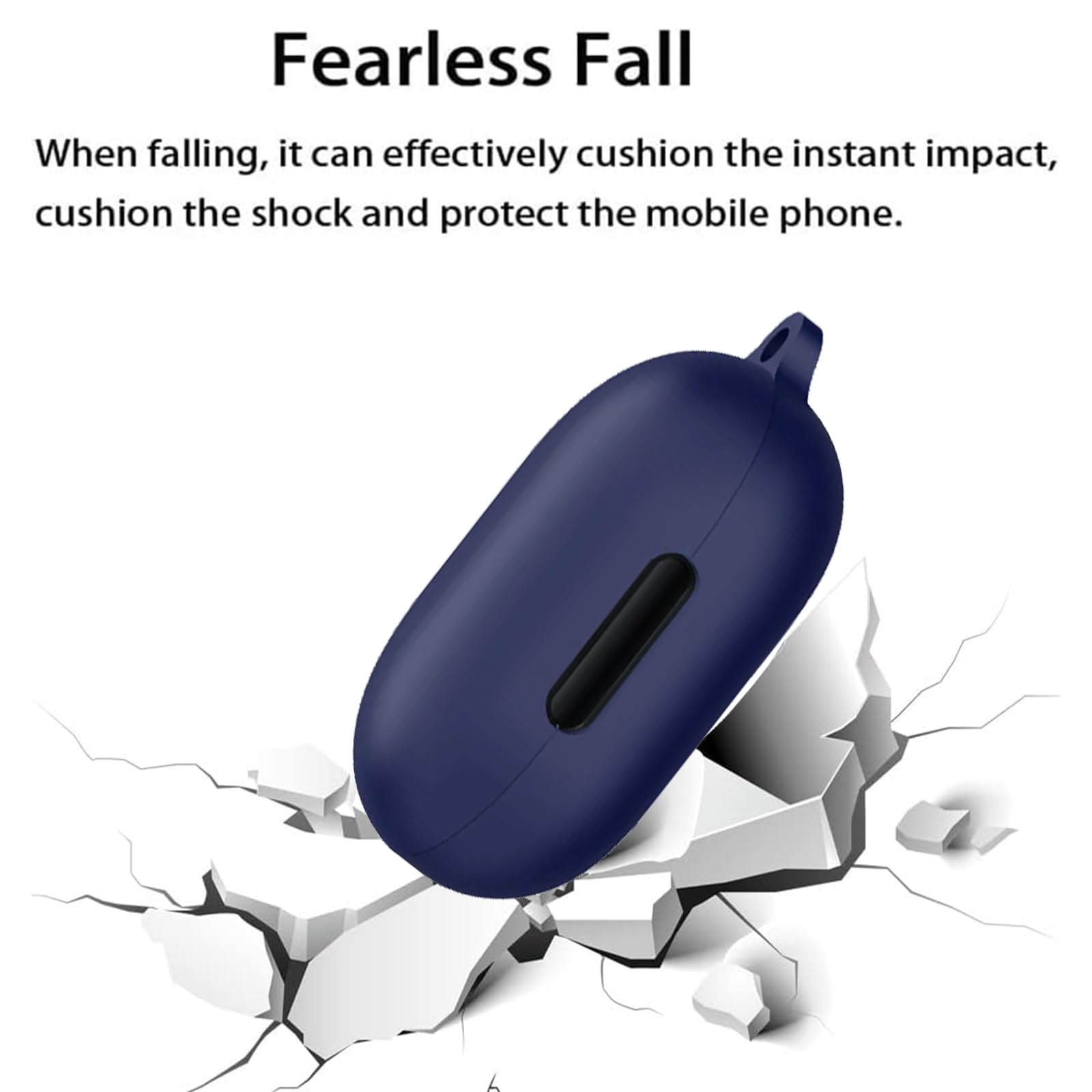 Case for Anker soundcore a40 with Carabiner,Anti-Scratch Premium Soft Silicone Full Protective Case,Shockproof Ultra Slim Headphone Protective Case for Anker soundcore a40,Blue - Image 2