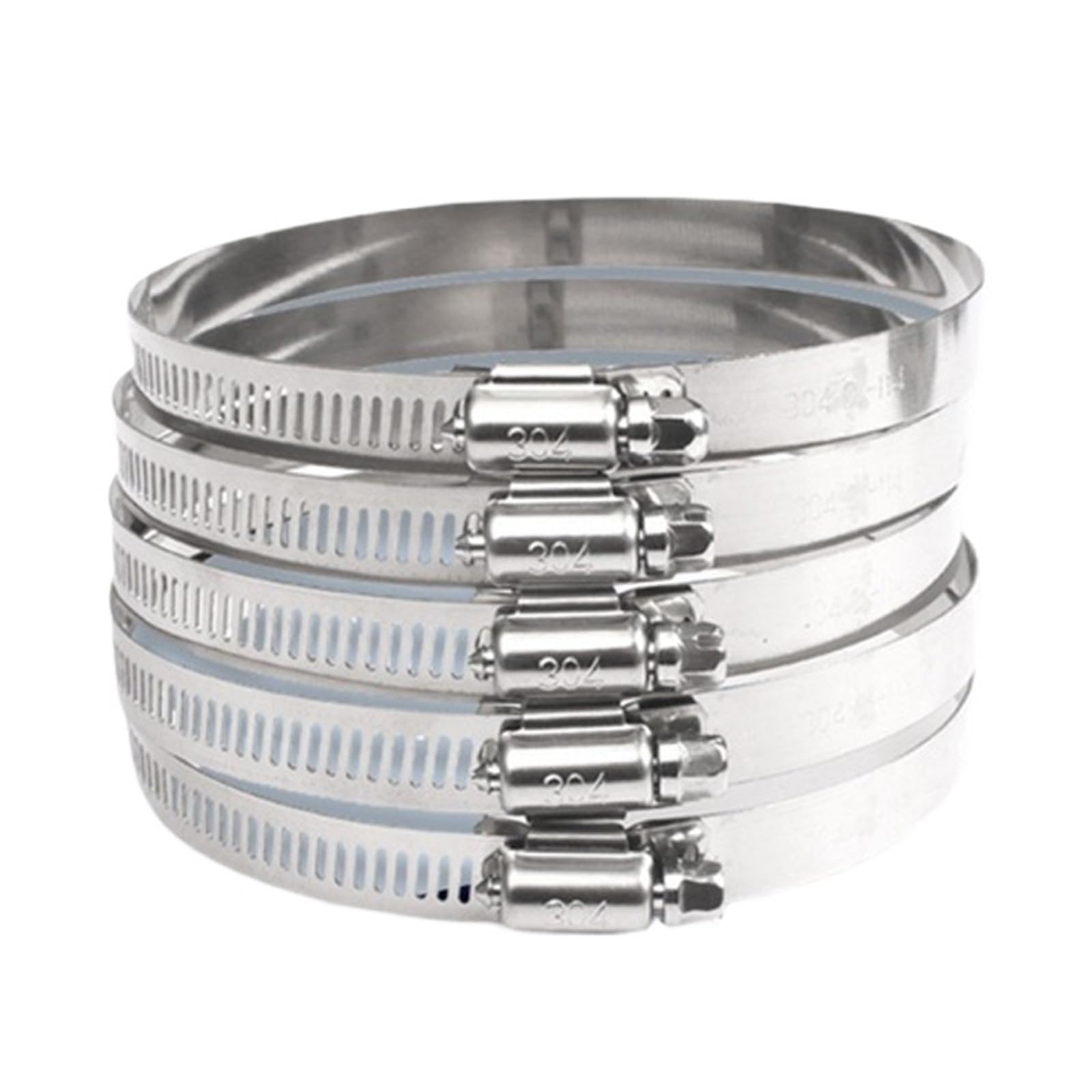 Cigpklo 118-140Mm(5Pcs) Adjustable Stainless Hose Clamps 5/10Pcs Hose Clamp 304 Stainless Steel Pipe Mini Line Clip Hoop Optional Size(118-140Mm(5Pcs))