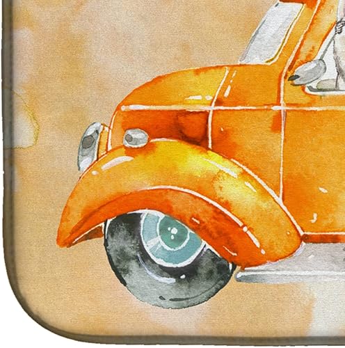 Miniatura 4 de Caroline's Treasures CK2636DDM Tapete de secado de platos de cosecha de otoño de Husky siberiano, tapete absorbente de secado de platos para